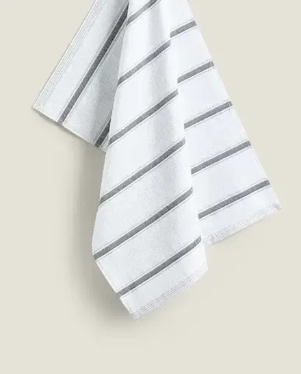 ZARA HOME ХЛОПЧАТОБУМАЖНОЕ ПОЛОТЕНЦЕ, СЕРО-КОРИЧНЕВЫЙ