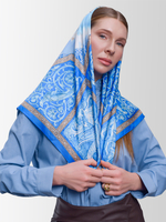 Платок «Белокаменное зодчество» 100% шёлк