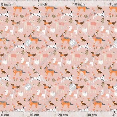 Собаки на прогулке by Annartdreams fabric 349 DPI