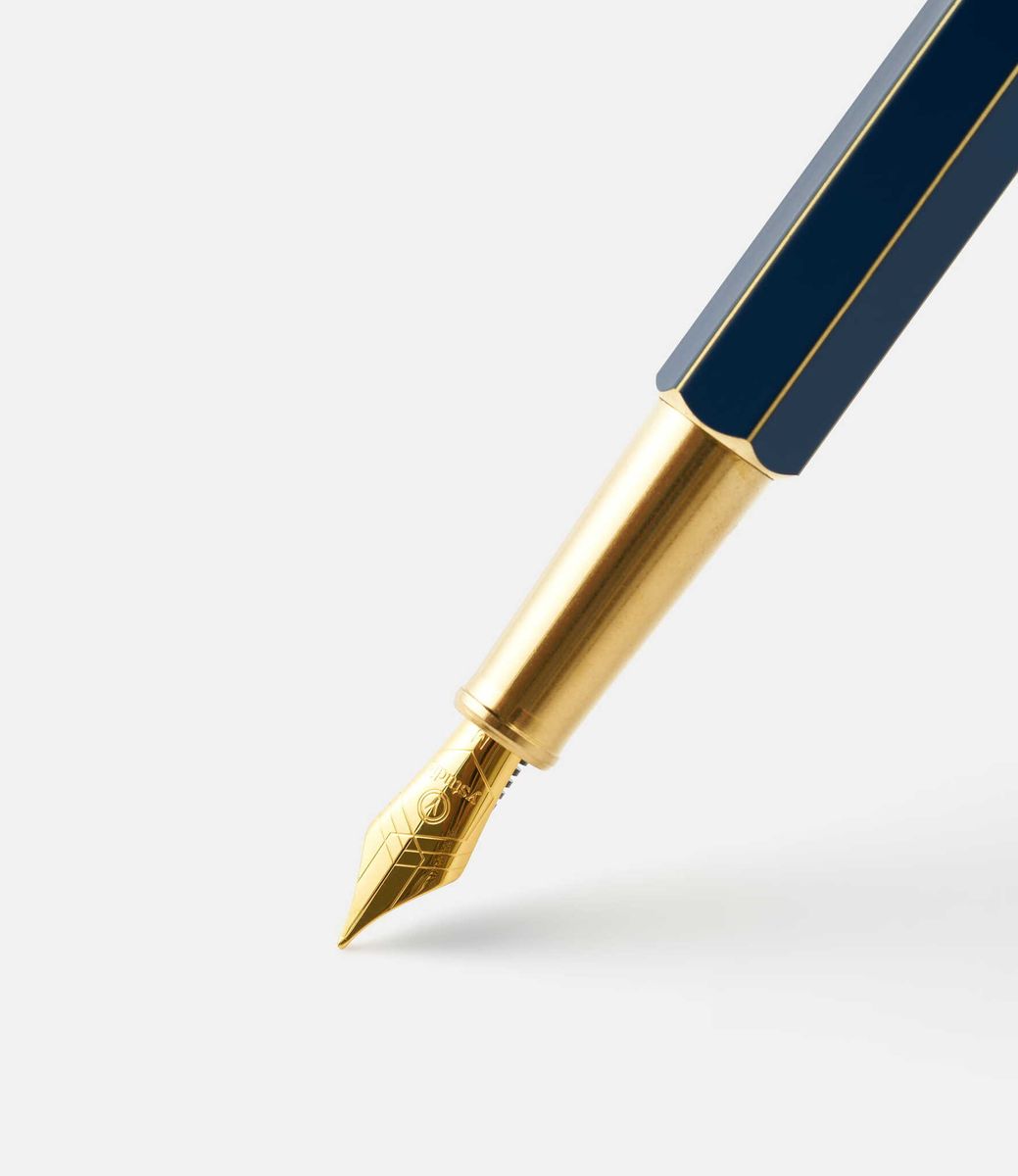 Ystudio Classic Revolve Fountain Pen Blue — перьевая ручка из латуни