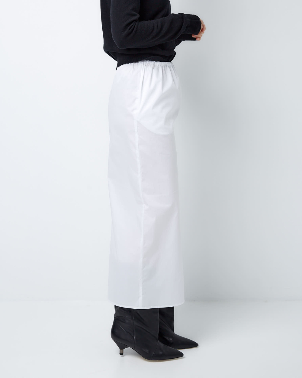 Юбка из тонкой шерсти с подъюбником из хлопка елочка серый/белый