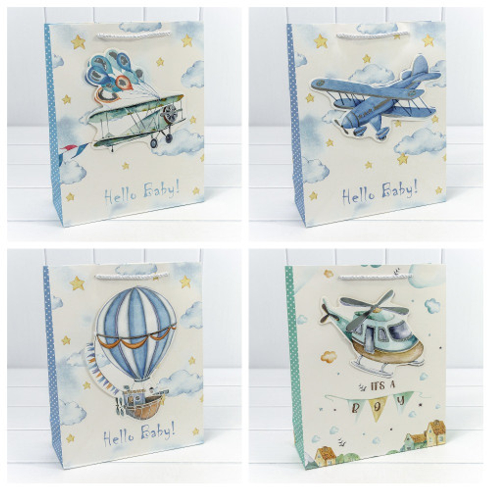 Пакет подарочный 26х32х10см "Детский" с 3D аппликацией (Микс)