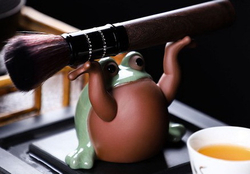 312056 Фигурка "Лягушонок", селадоновая глазурь, h=11.2, I=8.6, керамика