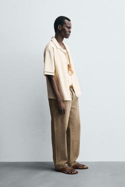 ZARА РУБАШКА CONFORT VAINICA, ЖЕЛТОВАТО-БЕЛЫЙ