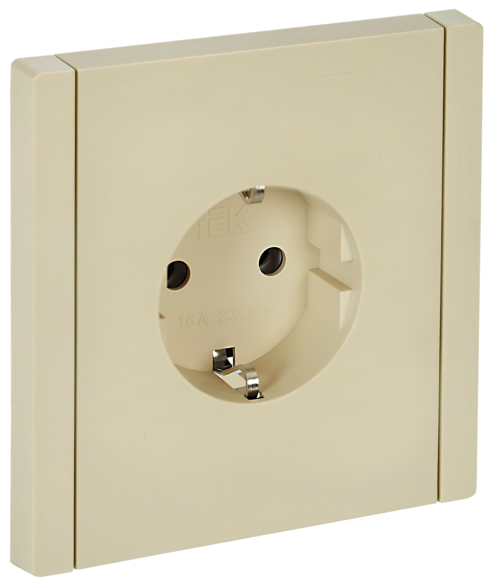 FORTE&PIANO Розетка 1-местная с заземлением без защитных шторок винтовое крепление 16А FP416 ваниль IEK