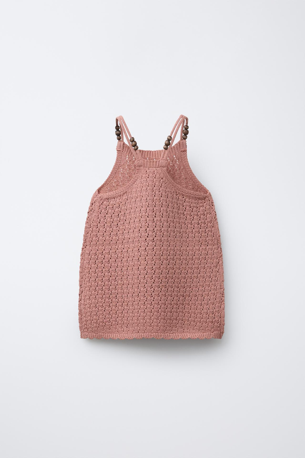 ZARA ТРИКОТАЖНОЕ ПЛАТЬЕ С БУСИНАМИ, РОЗОВАТЫЙ