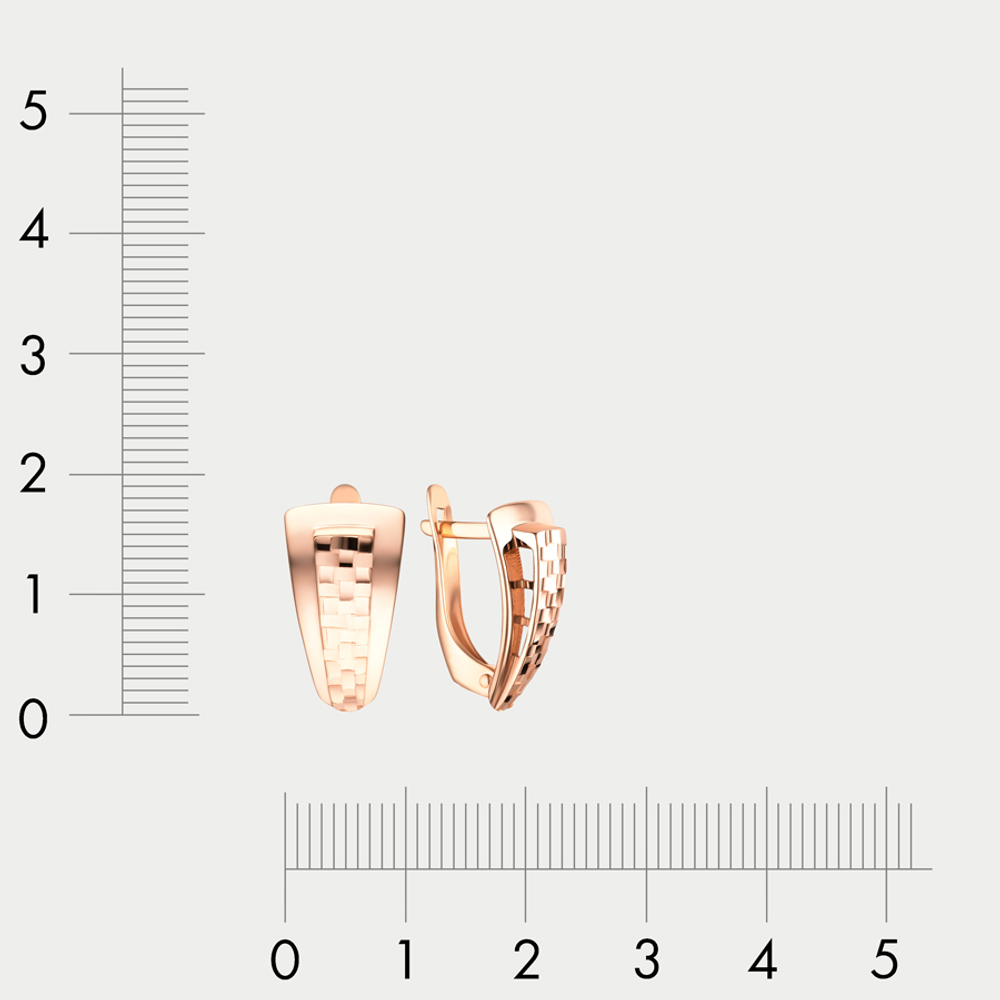 Серьги женские без вставок из розового золота 585 пробы (арт. АСд903-3745)
