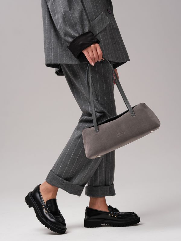 Женская замшевая сумка DBR 31127 серый замок