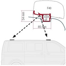 Маркиза Fiamma F40van 2.7м, накрышная механическая, корпус чёрный, полотно серое