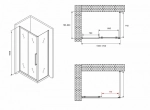 Душевой уголок Abber Schwarzer Diamant AG30170BMH-S80BM 170х80 стекло матовое/профиль черный
