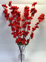 Цветы искусственные Сакура красные 60см
