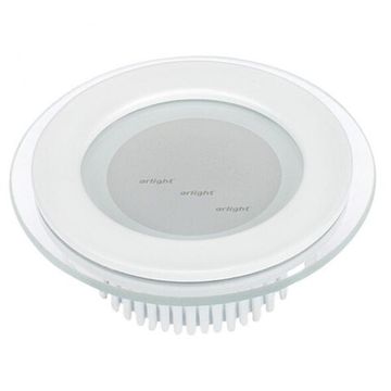 Круглая светодиодная панель в стеклянной рамке 6W 4000К 014928 белый LT Glass Arlight