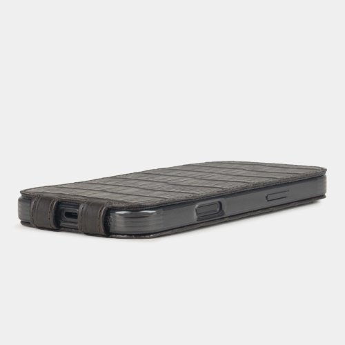 Чехол iPhone 16 Pro Max натуральная кожа аллигатора, коричневого цвета