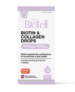 BioTell - Liquid Ionic Biotin + Collagen Drops 5000/7500 per serving, 60 ml