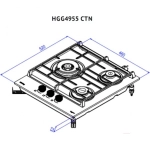 Газовая варочная панель Korting HGG 4955 CTN, 45 см