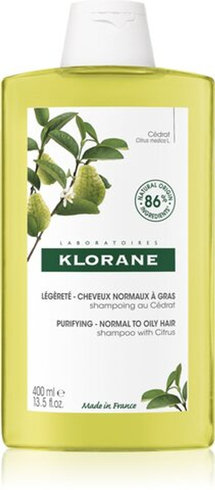 Klorane Cedrat - очищающий шампунь для нормальных и жирных волос /   400  ml  / GTIN 3282770149609