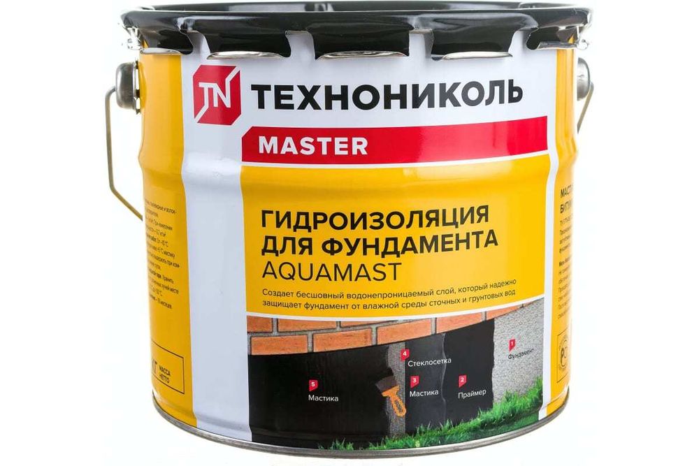 Мастика битумная AquaMast (3кг) фундамент ТЕХНОНИКОЛЬ