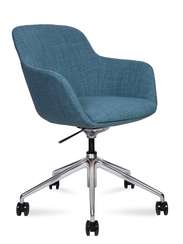 Кресло офисное  Corfu turquoise  ткань бирюзовый алюминиевая база