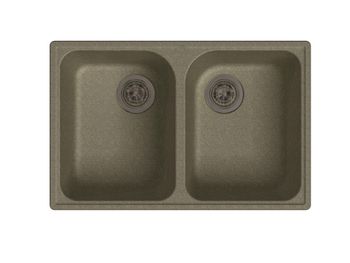 GranFest QUARZ (ECO-15) Мойка  2 чаши 740*480 (песок) арт. GF-Z--