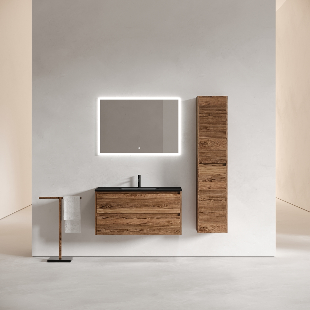 Тумба подвесная под раковину Sancos Libra, дуб чарльстон 990х450х500 мм