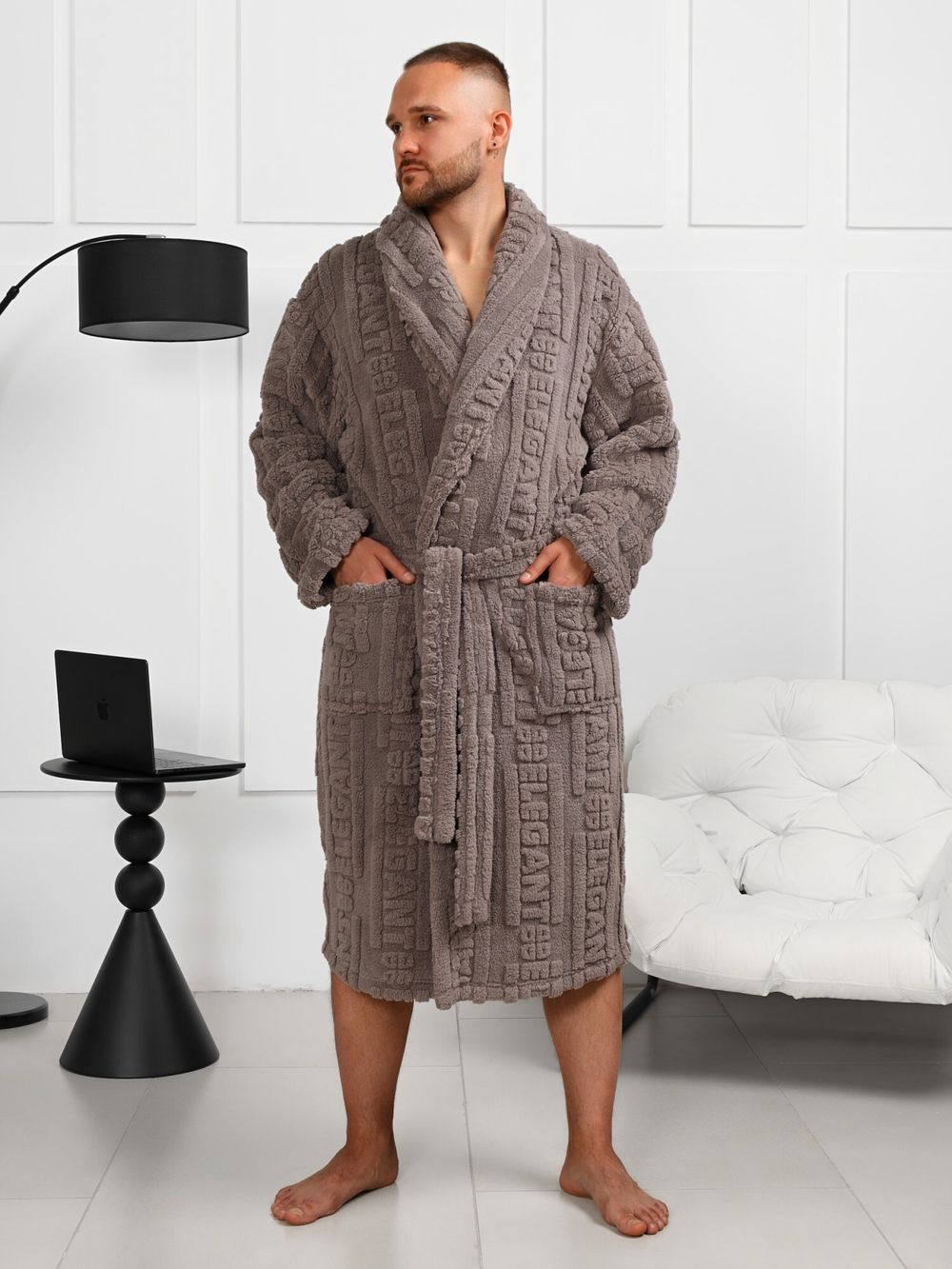 Халат мужской Идеал-3 Виотекс СЕРЫЙ