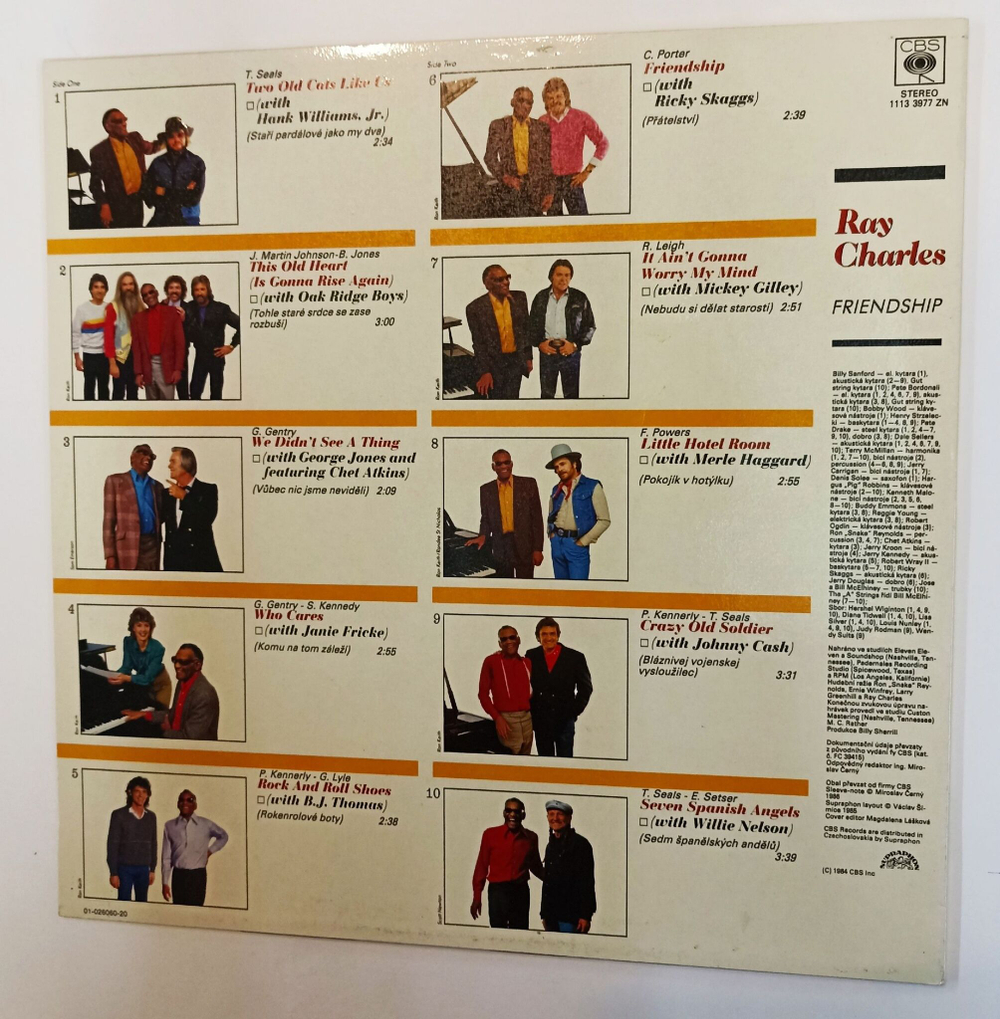 Винтажная виниловая пластинка LP Ray Charles Friendship (Чехословакия 1986)