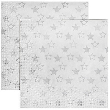 Сервировочные салфетки, Звездопад, Серебро/Белый, 33*33 см, 20 шт.