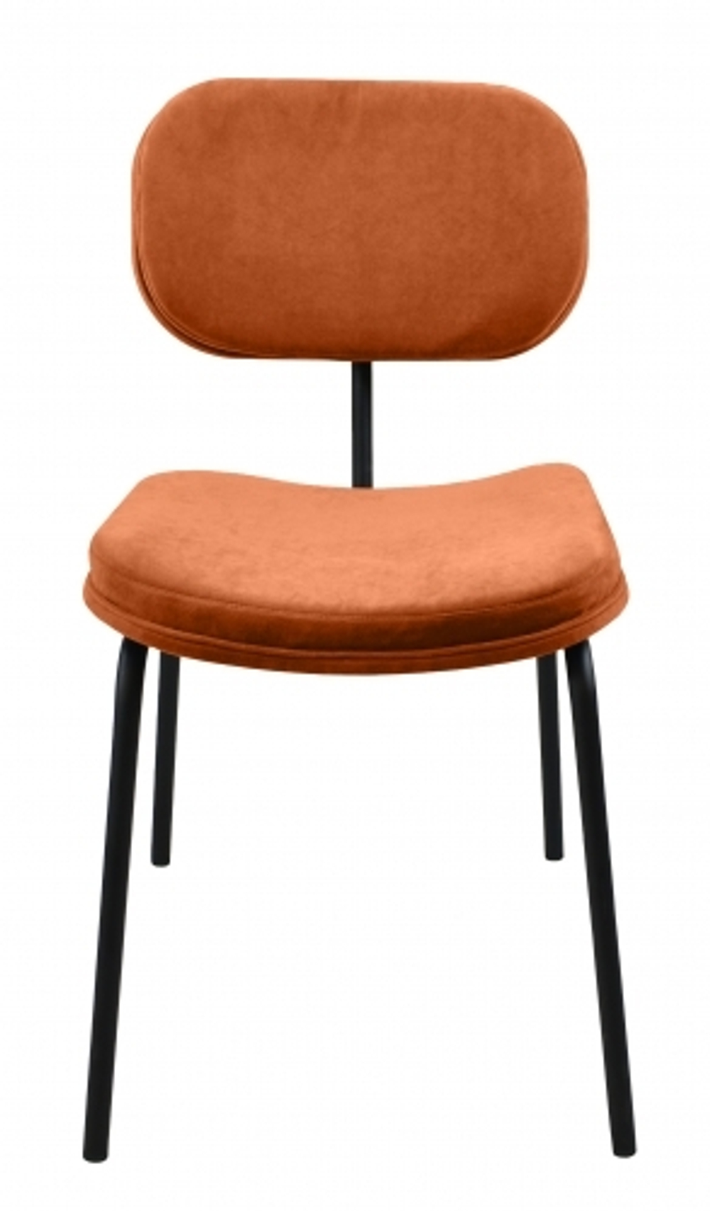 Стул Осло основание металл чёрный муар, сидение и спинка ткань велюр оранжевый