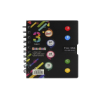 Блокнот А6, Alingar, гребень, пластиковая обложка, с разделителями, ассорти, клетка, 120 л., "Неоновые тона"