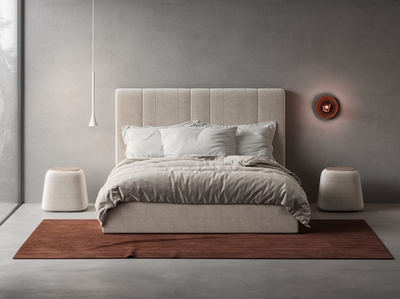 Кровать Мэлани в бежевом велюре-букле 160