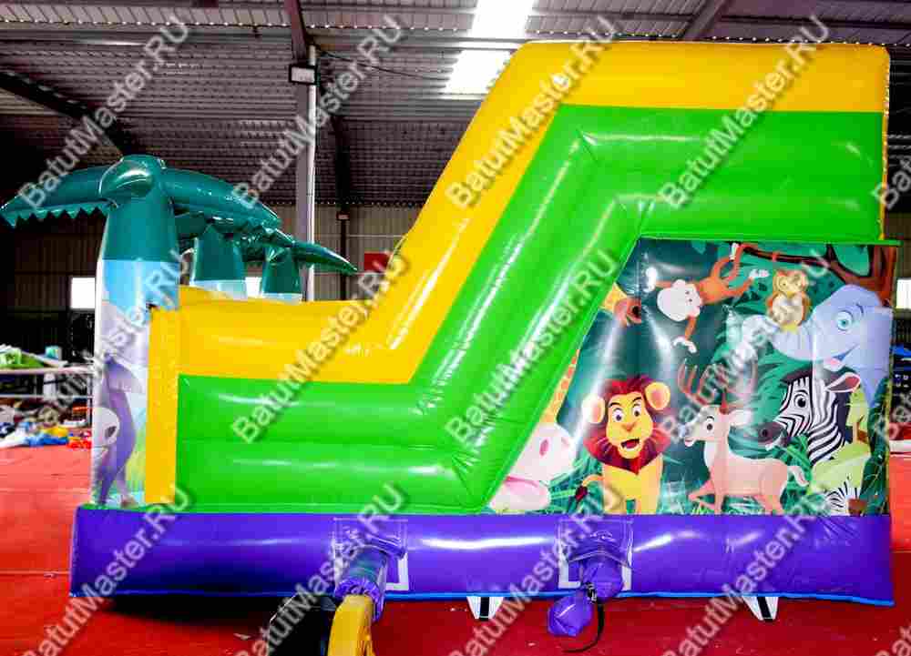 Коммерческий надувной батут "Сафари-джунгли со слоником"