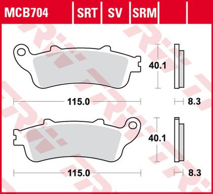 Колодки тормозные дисковые TRW MCB704SV