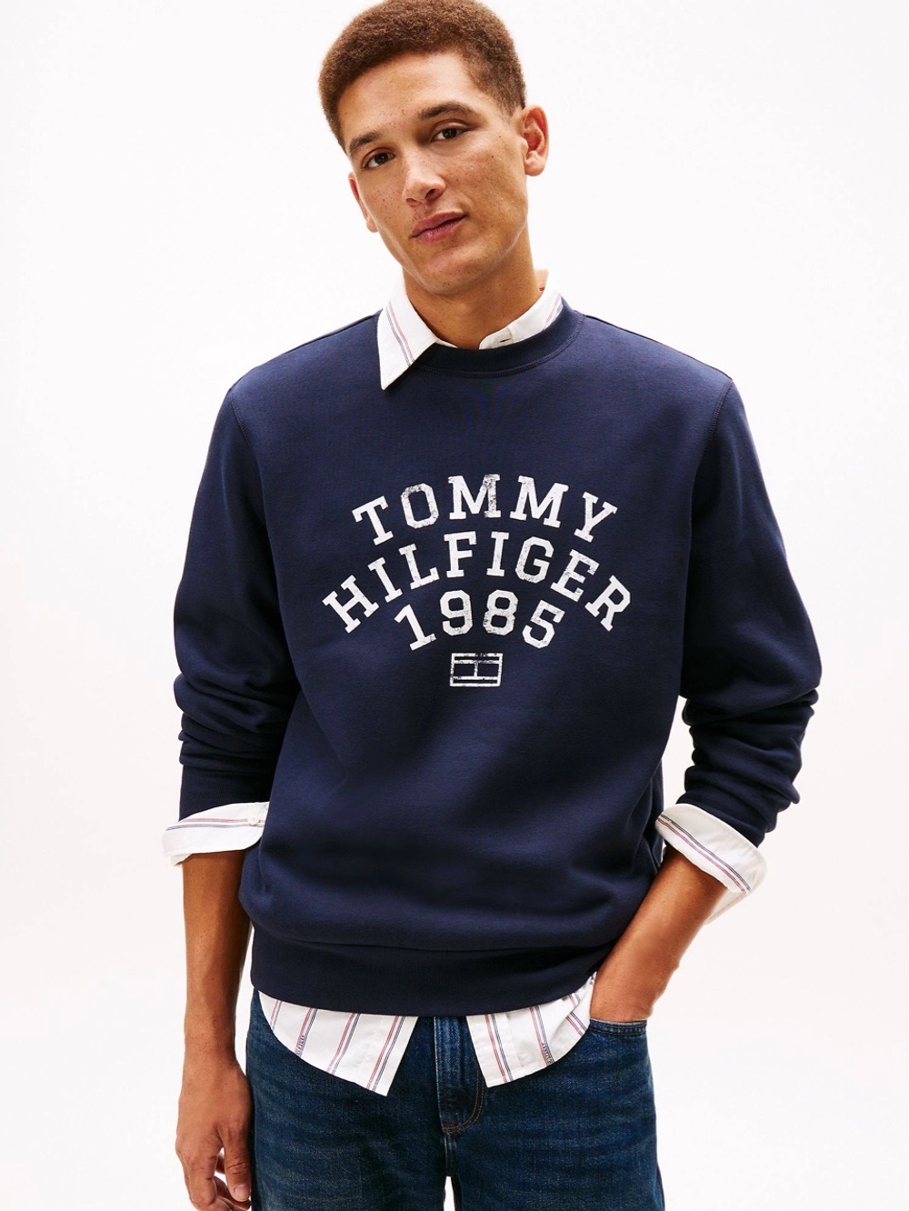 Свитшот Tommy Hilfiger Arch Logo Flex Fleece Navy