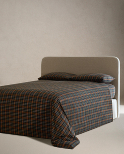 Zara Home - Простыня фланелевые клетчатые брюки, синий, 180х200х30 см