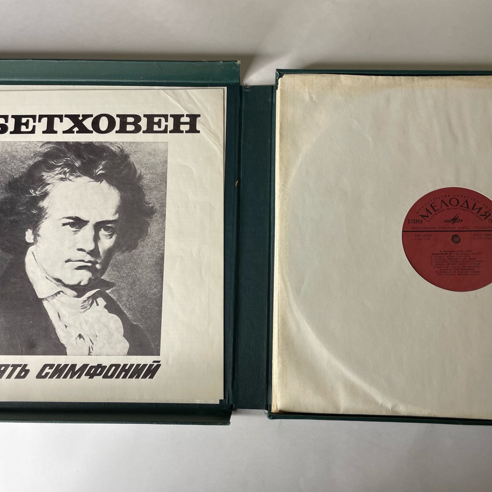 Винтажная виниловая пластинка LP Л. Бетховен, Дирижер Отто Клемперер, Девять Симфоний (СССР 1979) Бокс Сет 9 Пластинок