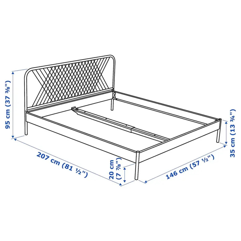 Каркас кровати - IKEA NESTTUN, 200х140 см, белый, НЕСТТУН ИКЕА