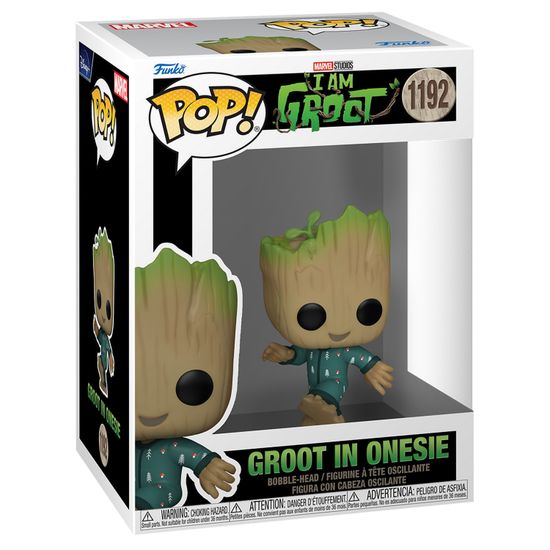Фигурка Funko POP! Bobble Marvel I Am Groot Groot In Onesie Dancing (1192) 70650 / Фигурка Фанко ПОП! по мотивам сериала "Я есть Грут", Грут