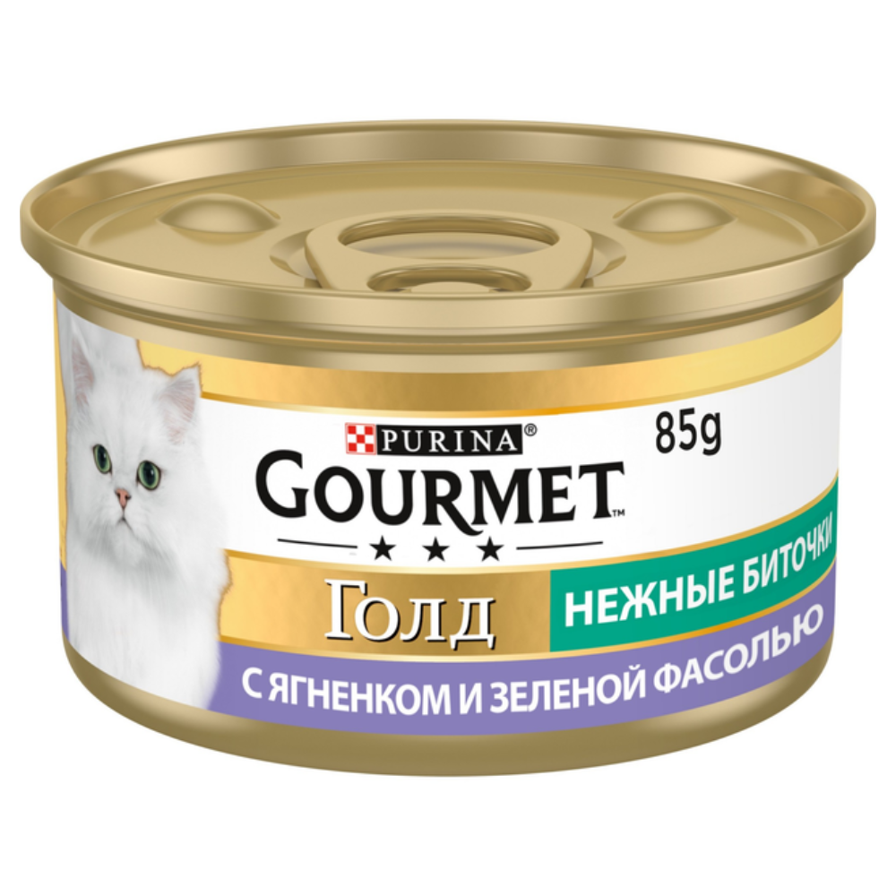 Влажный корм Gourmet Gold Нежные биточки ягненок и фасоль 85 гр
