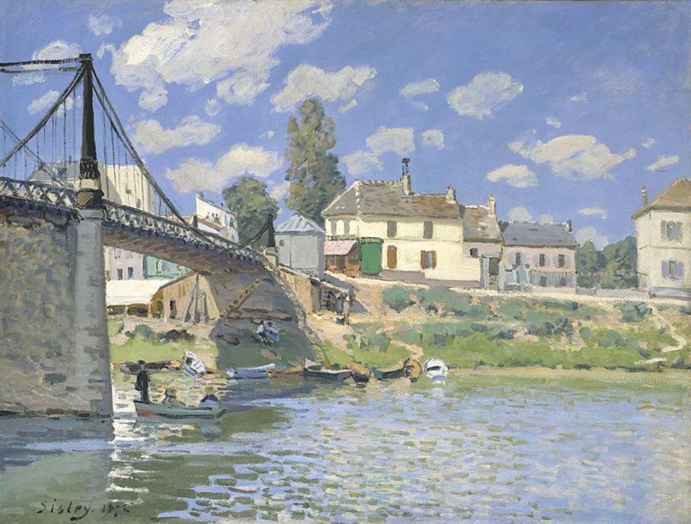 "Мост в Вильнев-ла-Гаренн", Сислей А., картина для интерьера (репродукция)