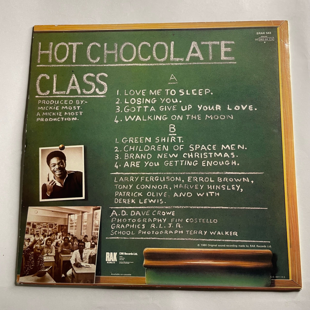 Винтажная виниловая пластинка LP Hot Chocolate Class (Англия 1980)