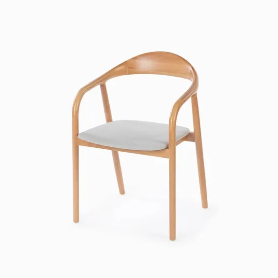 Стул с подлокотниками Esse Soft, бук, светло-серое сиденье