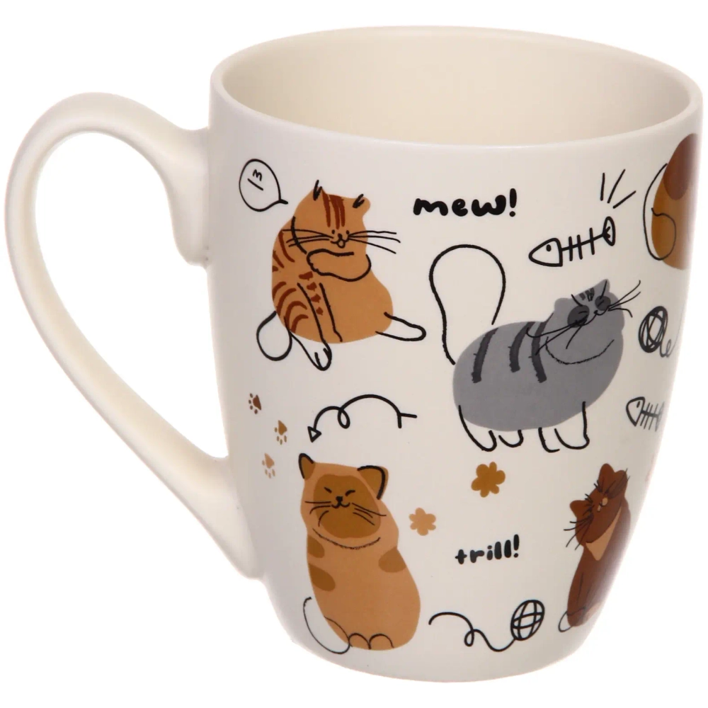 Кружка керамическая 350мл «Славные котики», микс 4рисунка