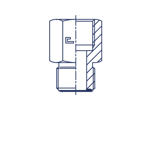 Адаптер D06 ORFS 9/16 - BSP 1/2