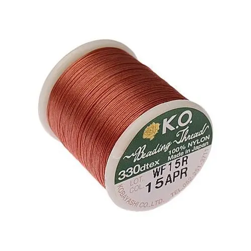 K.O. нейлоновые нити для бисероплетения, Apricot (Япония) 50 м