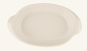 Блюдо для запекания и подачи 360*215 мм. овальное с ушками Белый, форма Оптива