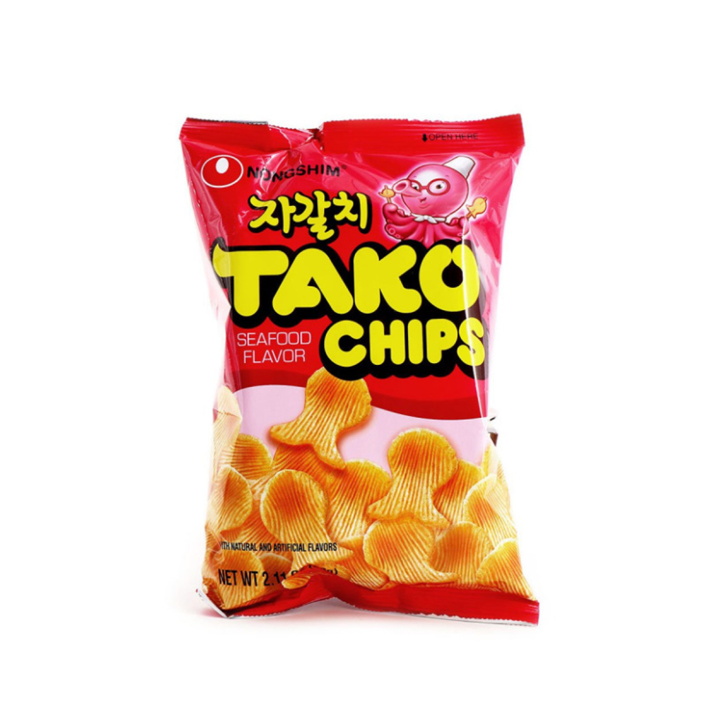 Чипсы со вкусом осьминога "Tako Chips" 60г тм NONGSHIM