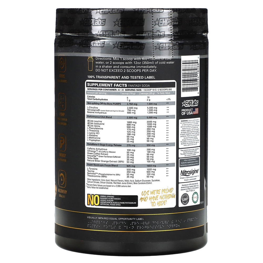 EHPlabs, Pride, King of Pre-Workouts, со вкусом содовой, 400 г (14,1 унции)