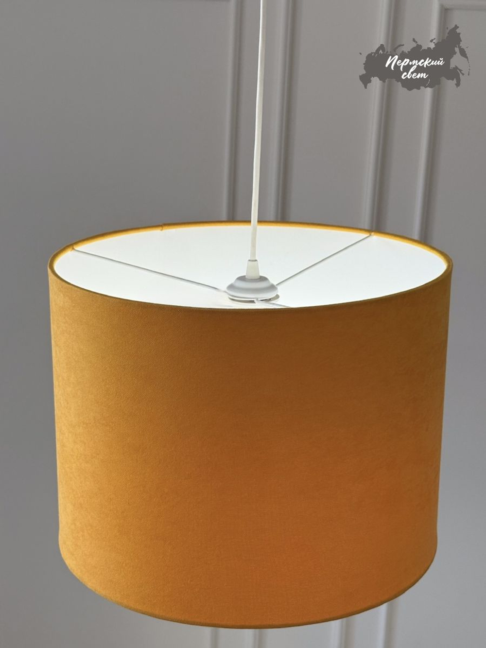 Светильник потолочный подвесной, абажур потолочный, цвет Черный с золотым E27