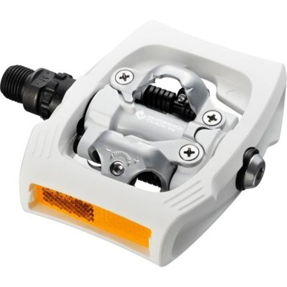 Педали Shimano, T400, SPD CLICK'R, с шипами SH56, цв. белый