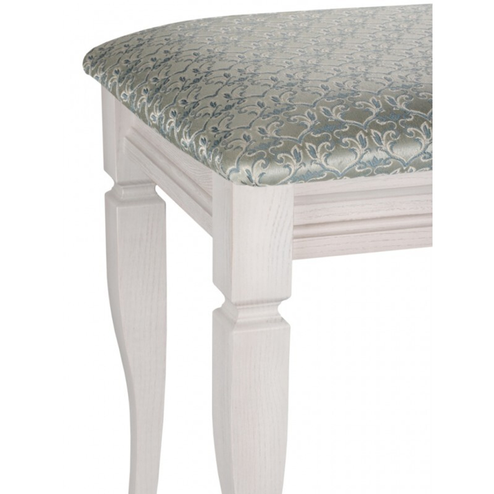 Банкетка "Классик" 350х490 дуб белый/серая патина/жаккард бирюзовый КБС49БИР